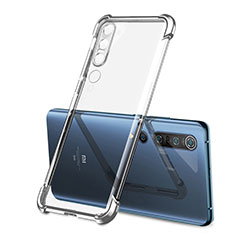 Silikon Schutzhülle Ultra Dünn Flexible Tasche Durchsichtig Transparent S02 für Xiaomi Mi 10 Pro Silber