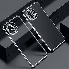 Silikon Schutzhülle Ultra Dünn Flexible Tasche Durchsichtig Transparent S02 für Xiaomi Mi 11 Lite 5G NE Schwarz