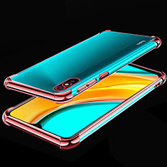 Silikon Schutzhülle Ultra Dünn Flexible Tasche Durchsichtig Transparent S02 für Xiaomi Redmi 9A Rosegold