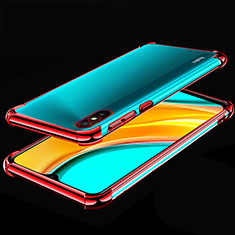 Silikon Schutzhülle Ultra Dünn Flexible Tasche Durchsichtig Transparent S02 für Xiaomi Redmi 9A Rot