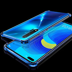 Silikon Schutzhülle Ultra Dünn Flexible Tasche Durchsichtig Transparent S03 für Huawei Nova 6 5G Blau
