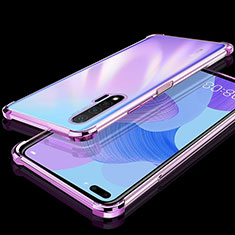 Silikon Schutzhülle Ultra Dünn Flexible Tasche Durchsichtig Transparent S03 für Huawei Nova 6 5G Violett