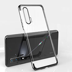 Silikon Schutzhülle Ultra Dünn Flexible Tasche Durchsichtig Transparent S04 für Huawei Nova 6 5G Schwarz