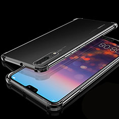 Silikon Schutzhülle Ultra Dünn Flexible Tasche Durchsichtig Transparent S05 für Huawei P20 Schwarz