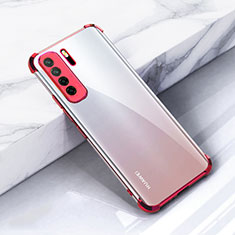 Silikon Schutzhülle Ultra Dünn Flexible Tasche Durchsichtig Transparent S05 für Huawei P40 Lite 5G Rot