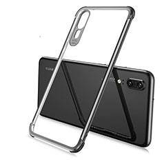 Silikon Schutzhülle Ultra Dünn Flexible Tasche Durchsichtig Transparent S06 für Huawei P20 Schwarz