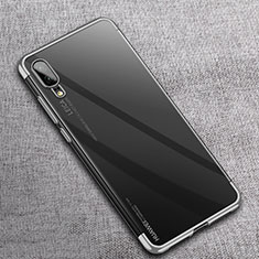 Silikon Schutzhülle Ultra Dünn Flexible Tasche Durchsichtig Transparent S08 für Huawei P20 Silber
