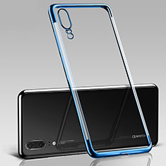 Silikon Schutzhülle Ultra Dünn Flexible Tasche Durchsichtig Transparent S09 für Huawei P20 Blau