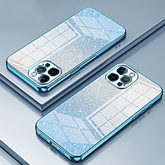Silikon Schutzhülle Ultra Dünn Flexible Tasche Durchsichtig Transparent SY1 für Apple iPhone 12 Pro Blau
