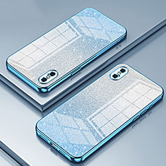 Silikon Schutzhülle Ultra Dünn Flexible Tasche Durchsichtig Transparent SY1 für Apple iPhone X Blau