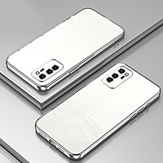 Silikon Schutzhülle Ultra Dünn Flexible Tasche Durchsichtig Transparent SY1 für Huawei Honor V30 5G Silber