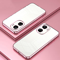 Silikon Schutzhülle Ultra Dünn Flexible Tasche Durchsichtig Transparent SY1 für Huawei Nova 10 SE Rosegold