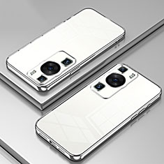 Silikon Schutzhülle Ultra Dünn Flexible Tasche Durchsichtig Transparent SY1 für Huawei P60 Pro Silber