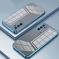 Silikon Schutzhülle Ultra Dünn Flexible Tasche Durchsichtig Transparent SY1 für Oppo A54s Blau
