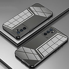 Silikon Schutzhülle Ultra Dünn Flexible Tasche Durchsichtig Transparent SY1 für Oppo A54s Schwarz