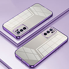 Silikon Schutzhülle Ultra Dünn Flexible Tasche Durchsichtig Transparent SY1 für Oppo A54s Violett