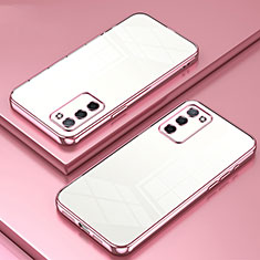 Silikon Schutzhülle Ultra Dünn Flexible Tasche Durchsichtig Transparent SY1 für Oppo A55 5G Rosegold