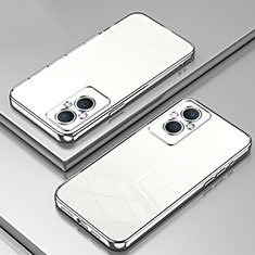 Silikon Schutzhülle Ultra Dünn Flexible Tasche Durchsichtig Transparent SY1 für Oppo A96 5G Silber