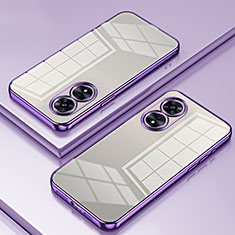 Silikon Schutzhülle Ultra Dünn Flexible Tasche Durchsichtig Transparent SY1 für Oppo A97 5G Violett
