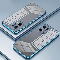 Silikon Schutzhülle Ultra Dünn Flexible Tasche Durchsichtig Transparent SY1 für Oppo Find X5 5G Blau
