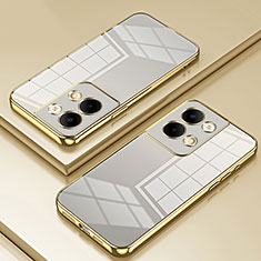 Silikon Schutzhülle Ultra Dünn Flexible Tasche Durchsichtig Transparent SY1 für Oppo Reno9 Pro 5G Gold