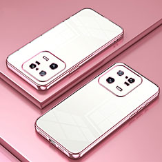 Silikon Schutzhülle Ultra Dünn Flexible Tasche Durchsichtig Transparent SY1 für Xiaomi Mi 13 Pro 5G Rosegold