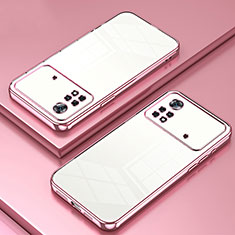 Silikon Schutzhülle Ultra Dünn Flexible Tasche Durchsichtig Transparent SY1 für Xiaomi Poco X4 Pro 5G Rosegold