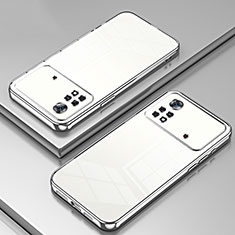 Silikon Schutzhülle Ultra Dünn Flexible Tasche Durchsichtig Transparent SY1 für Xiaomi Poco X4 Pro 5G Silber