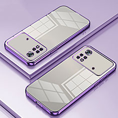Silikon Schutzhülle Ultra Dünn Flexible Tasche Durchsichtig Transparent SY1 für Xiaomi Poco X4 Pro 5G Violett