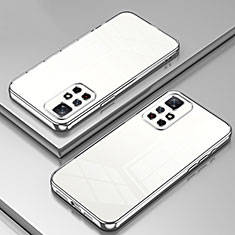 Silikon Schutzhülle Ultra Dünn Flexible Tasche Durchsichtig Transparent SY1 für Xiaomi Redmi Note 11 5G Silber