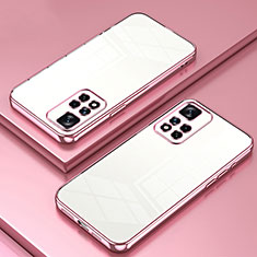 Silikon Schutzhülle Ultra Dünn Flexible Tasche Durchsichtig Transparent SY1 für Xiaomi Redmi Note 11 Pro 5G Rosegold