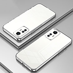 Silikon Schutzhülle Ultra Dünn Flexible Tasche Durchsichtig Transparent SY1 für Xiaomi Redmi Note 12S Silber