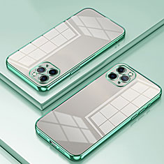 Silikon Schutzhülle Ultra Dünn Flexible Tasche Durchsichtig Transparent SY2 für Apple iPhone 11 Pro Grün