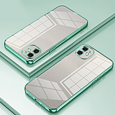 Silikon Schutzhülle Ultra Dünn Flexible Tasche Durchsichtig Transparent SY2 für Apple iPhone 12 Grün