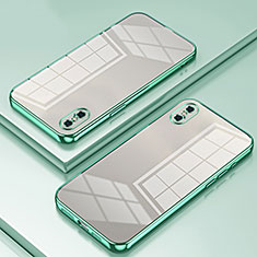 Silikon Schutzhülle Ultra Dünn Flexible Tasche Durchsichtig Transparent SY2 für Apple iPhone X Grün