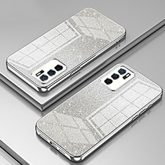 Silikon Schutzhülle Ultra Dünn Flexible Tasche Durchsichtig Transparent SY2 für Oppo A54s Silber