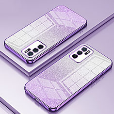 Silikon Schutzhülle Ultra Dünn Flexible Tasche Durchsichtig Transparent SY2 für Oppo A54s Violett