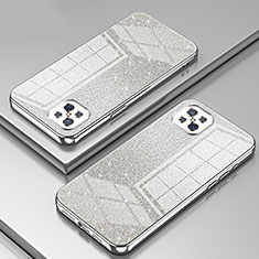 Silikon Schutzhülle Ultra Dünn Flexible Tasche Durchsichtig Transparent SY2 für Oppo A92s 5G Silber