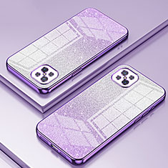 Silikon Schutzhülle Ultra Dünn Flexible Tasche Durchsichtig Transparent SY2 für Oppo A92s 5G Violett