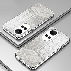 Silikon Schutzhülle Ultra Dünn Flexible Tasche Durchsichtig Transparent SY2 für Oppo Reno10 Pro 5G Silber