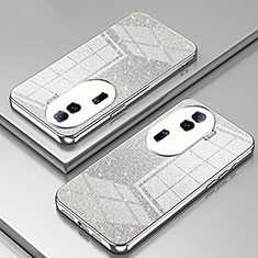 Silikon Schutzhülle Ultra Dünn Flexible Tasche Durchsichtig Transparent SY2 für Oppo Reno11 Pro 5G Silber
