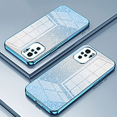 Silikon Schutzhülle Ultra Dünn Flexible Tasche Durchsichtig Transparent SY2 für Xiaomi Redmi Note 10 4G Blau