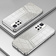 Silikon Schutzhülle Ultra Dünn Flexible Tasche Durchsichtig Transparent SY2 für Xiaomi Redmi Note 11 5G Silber