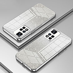 Silikon Schutzhülle Ultra Dünn Flexible Tasche Durchsichtig Transparent SY2 für Xiaomi Redmi Note 11 Pro 5G Silber