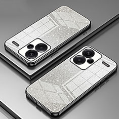 Silikon Schutzhülle Ultra Dünn Flexible Tasche Durchsichtig Transparent SY2 für Xiaomi Redmi Note 13 Pro+ Plus 5G Schwarz
