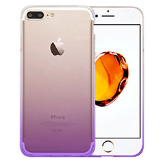 Silikon Schutzhülle Ultra Dünn Hülle Durchsichtig Farbverlauf für Apple iPhone 7 Plus Violett
