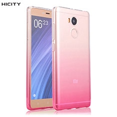 Silikon Schutzhülle Ultra Dünn Hülle Durchsichtig Farbverlauf für Xiaomi Redmi 4 Prime High Edition Rosa