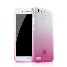 Silikon Schutzhülle Ultra Dünn Hülle Durchsichtig Farbverlauf Q01 für Huawei P8 Lite Smart Rosa