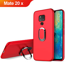 Silikon Schutzhülle Ultra Dünn Hülle Silikon mit Magnetisch Fingerring Ständer für Huawei Mate 20 X 5G Rot