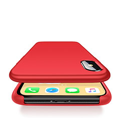 Silikon Schutzhülle Ultra Dünn Tasche 360 Grad für Apple iPhone X Rot